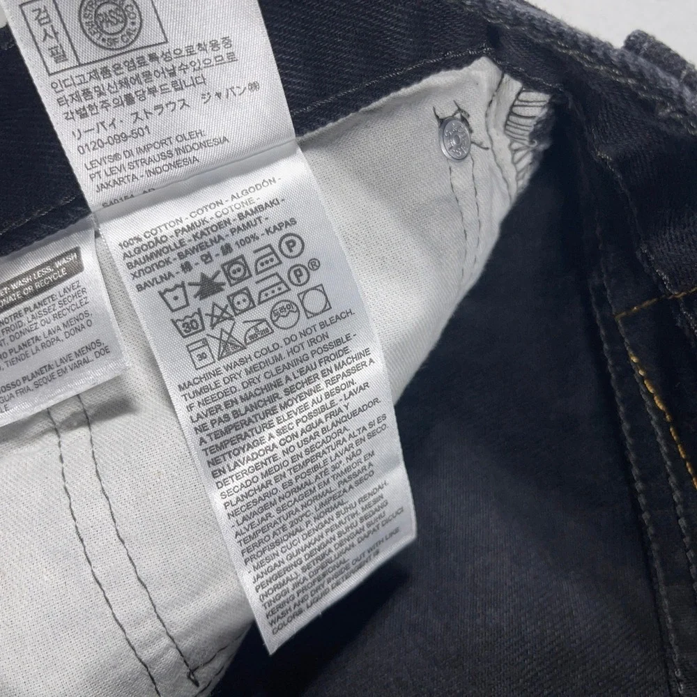 Levi's 505 Regular Fit Jeans Men 36x30 Black Denim Straight Leg Casual Everyday‎